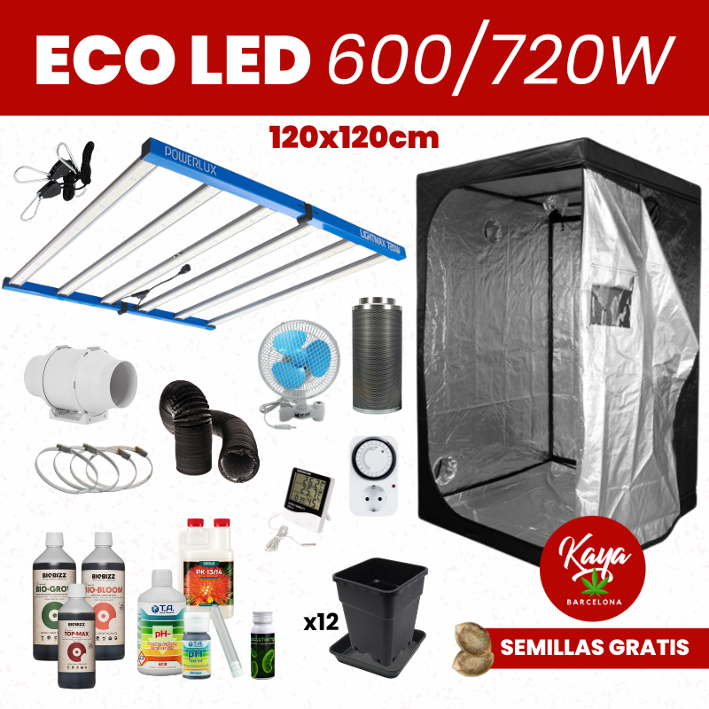 ECO LED 600/720W Grow Kit with Tent - 120x120cm