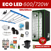 ECO LED 600/720W Grow Kit with Tent - 120x120cm