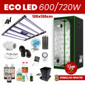 Kit de Cultivo ECO LED 600/720W con Armario - 120x120cm