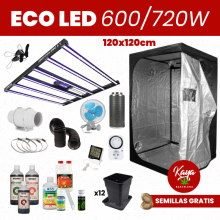 ECO LED 600/720W Grow Kit with Tent - 120x120cm