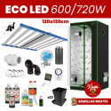 ECO LED 600/720W Grow Kit with Tent - 120x120cm