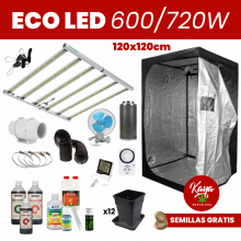 Kit de Cultivo ECO LED 600/720W con Armario - 120x120cm