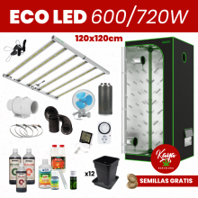 Kit de Cultivo ECO LED 600/720W con Armario - 120x120cm