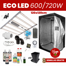 Kit de Cultivo ECO LED 600/720W con Armario - 120x120cm