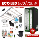 Kit de Cultivo ECO LED 600/720W con Armario - 120x120cm