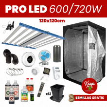 PRO LED 600W/720W Grow Kit with Tent - 120x120cm