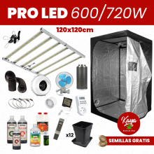 Kit de Cultivo PRO LED 600W/720W con Armario - 120x120cm