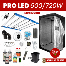 Kit de Cultivo PRO LED 600W/720W con Armario - 120x120cm