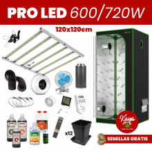 Kit de Cultivo PRO LED 600W/720W con Armario - 120x120cm