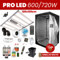 PRO LED 600W/720W Grow Kit with Tent - 120x120cm