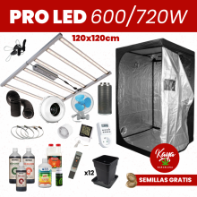 Kit de Cultivo PRO LED 600W/720W con Armario - 120x120cm