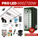 Kit de Cultivo PRO LED 600W/720W con Armario - 120x120cm