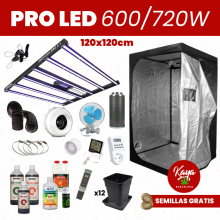 Kit de Cultivo PRO LED 600W/720W con Armario - 120x120cm