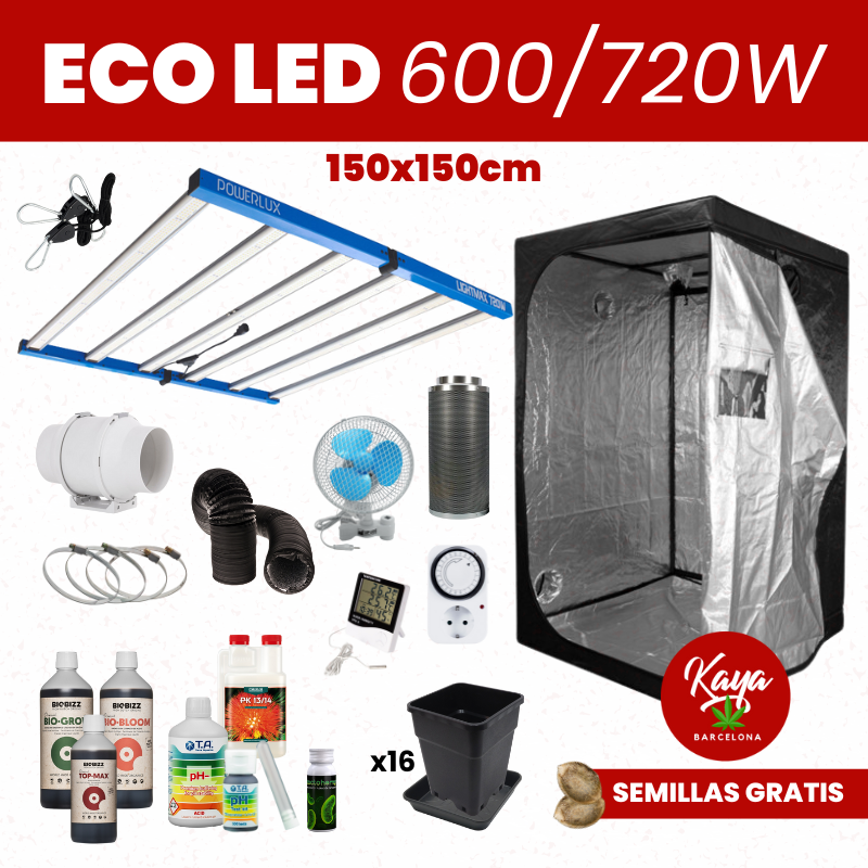 ECO LED 600/720W Grow Kit with Tent - 150x150cm