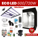 Kit de Cultivo ECO LED 600/720W con Armario - 150x150cm