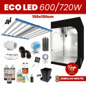 Kit de Cultivo ECO LED 600/720W con Armario - 150x150cm