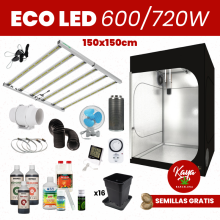 Kit de Cultivo ECO LED 600/720W con Armario - 150x150cm