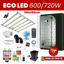 Kit de Cultivo ECO LED 600/720W con Armario - 150x150cm