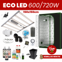 Kit de Cultivo ECO LED 600/720W con Armario - 150x150cm