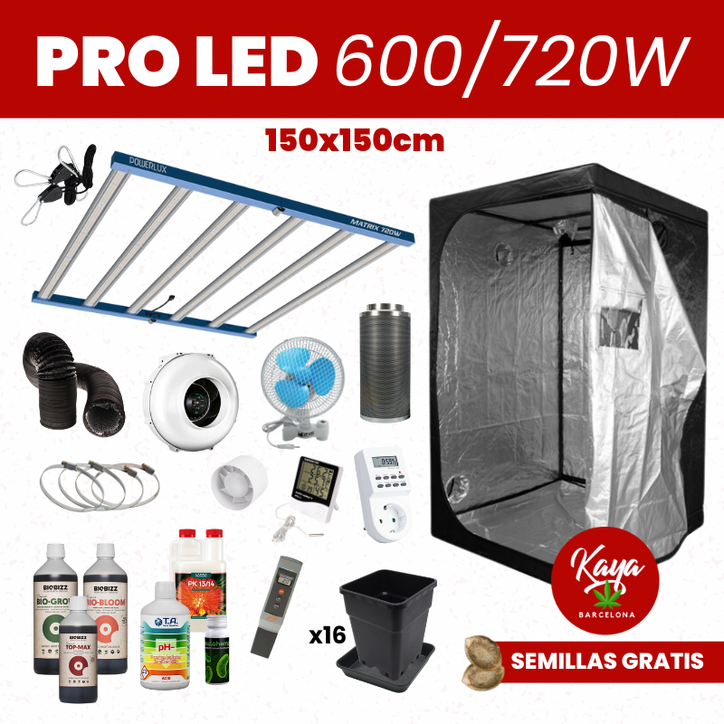 Kit de Cultivo PRO LED 600/720W con Armario - 150x150cm