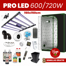 Kit de Cultivo PRO LED 600/720W con Armario - 150x150cm